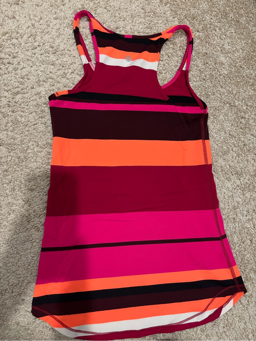 lululemon athletica Striped Racerback Tank - Pink, Orange, Black, White